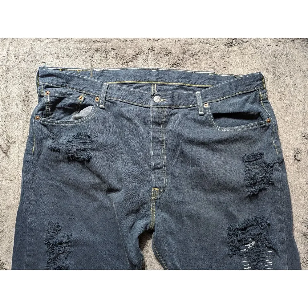 Levi's 501 Button Fly Distressed Jeans Men's Size 42x30 Blue